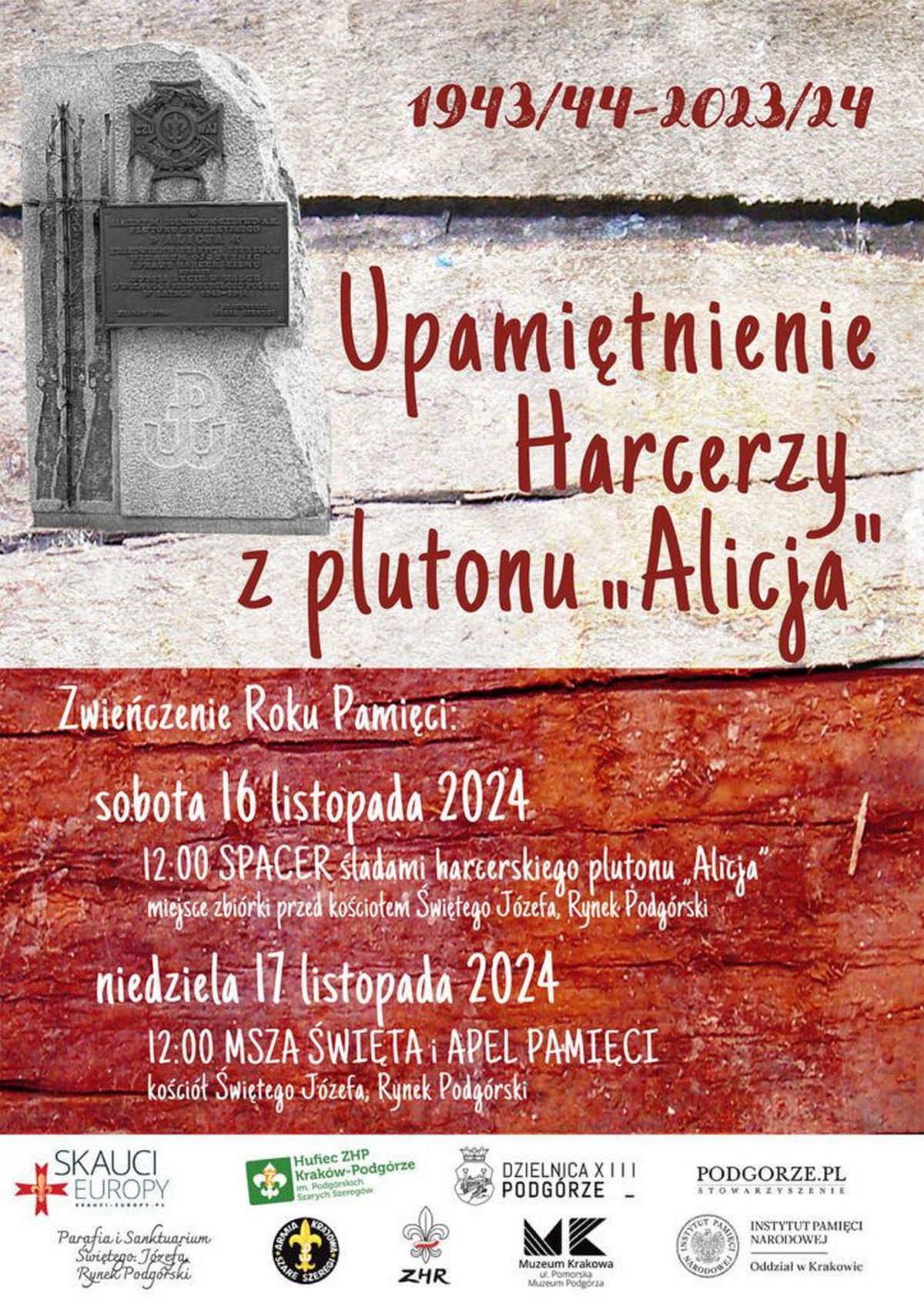 Upamiętnienie harcerzy z plutonu „Alicja”