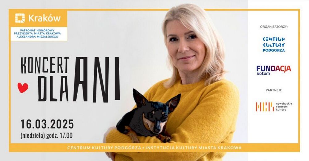 Zbiórka i koncert charytatywny dla dyrektorki Centrum Kultury Podgórza Anny Grabowskiej