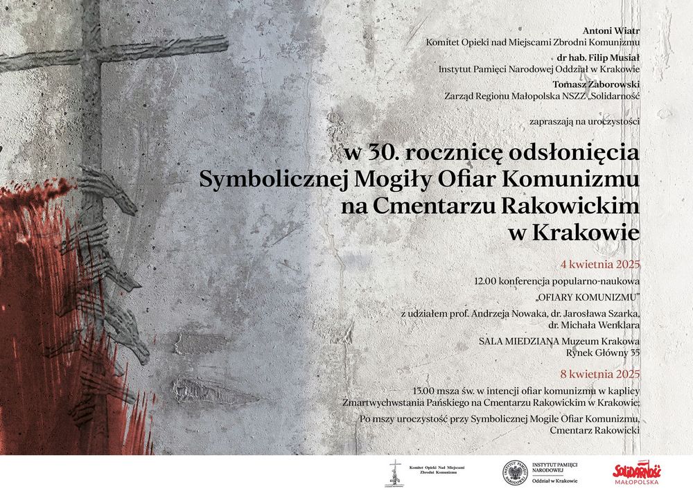 30. rocznica odsłonięcia Symbolicznej Mogiły Ofiar Komunizmu na cmentarzu Rakowickim w Krakowie