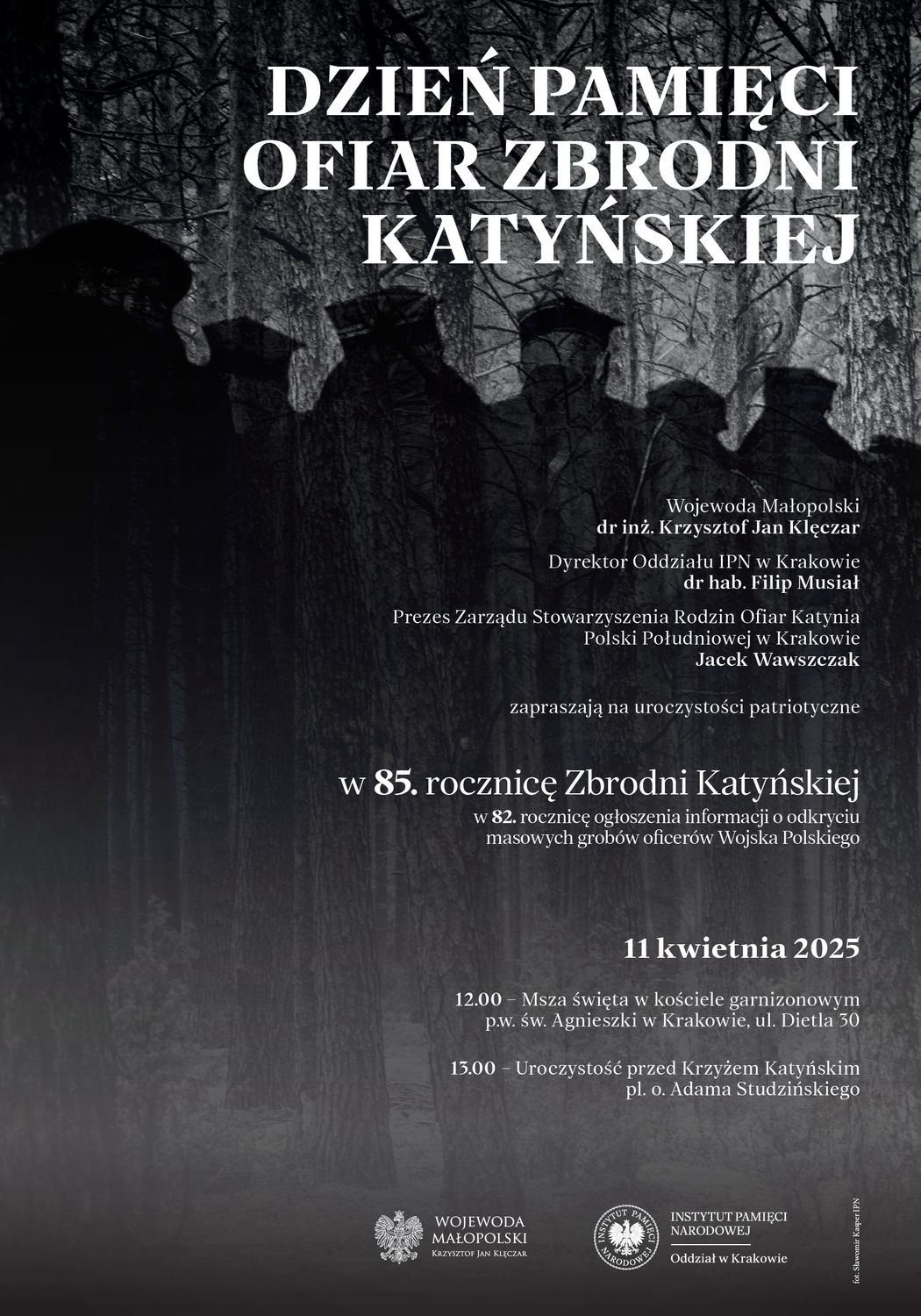 Uroczystości poświęcone ofiarom zbrodni katyńskiej – Kraków, 11 kwietnia 2025