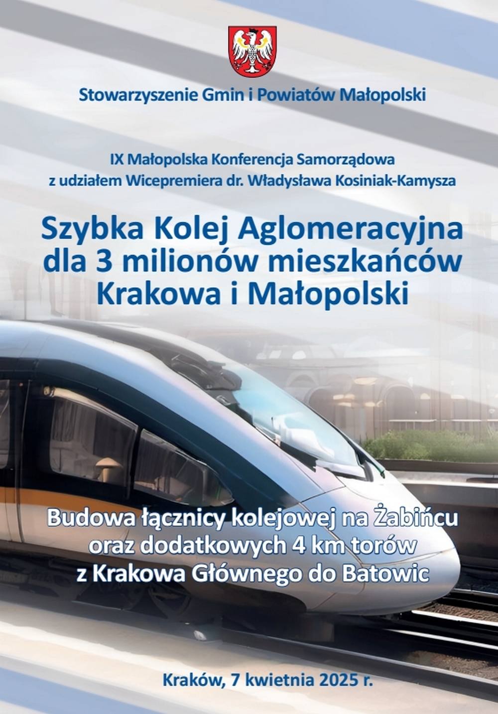 zaproszenie na konferencję Szybka Kolej Aglomeracyjna - 7 kwietnia 2025