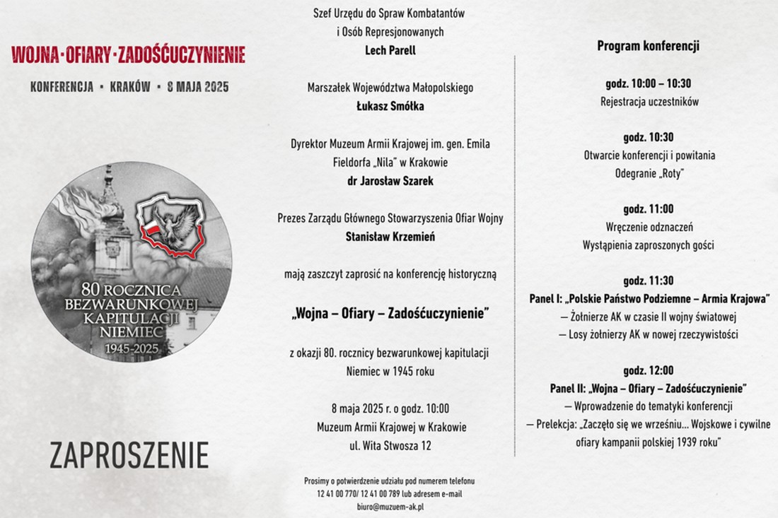 Zaproszenie na konferencję: Wojna – Ofiary – Zadośćuczynienie