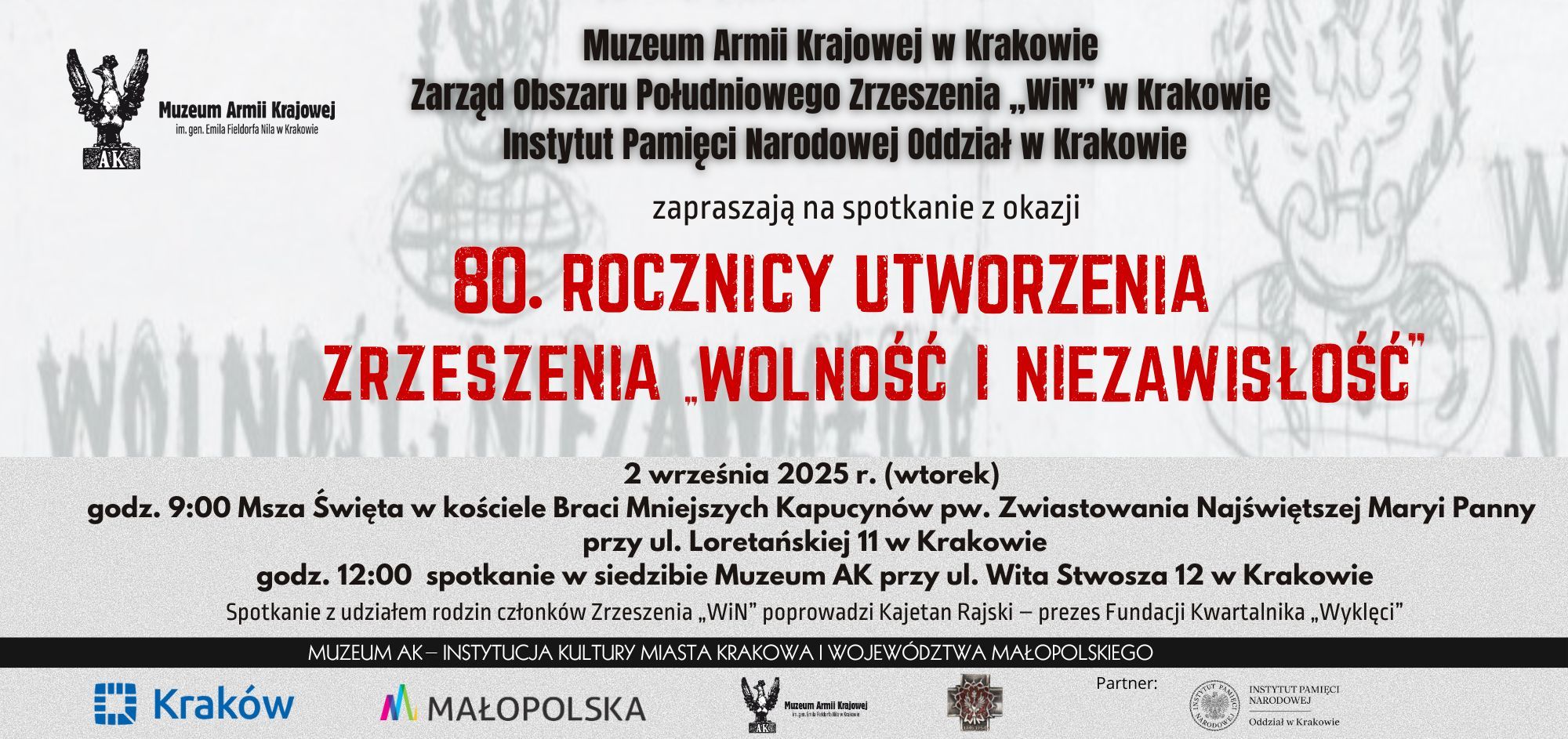 80. rocznica utworzenia Zrzeszenia „Wolność i Niezawisłość” w Muzeum AK
