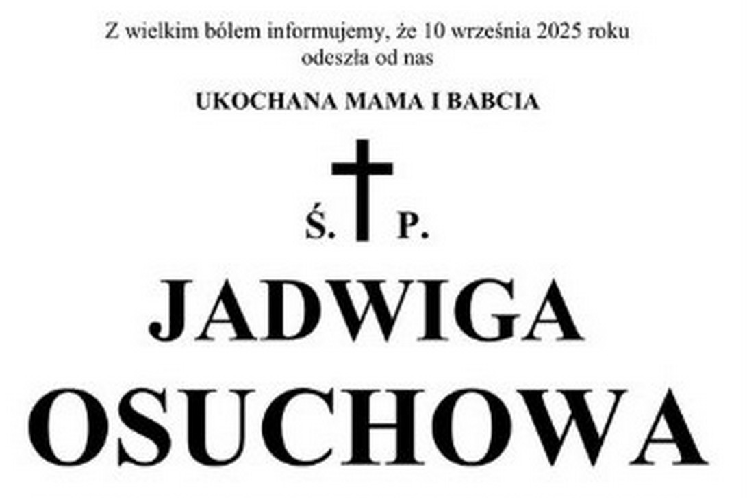 Odeszła Jadwiga Osuchowa