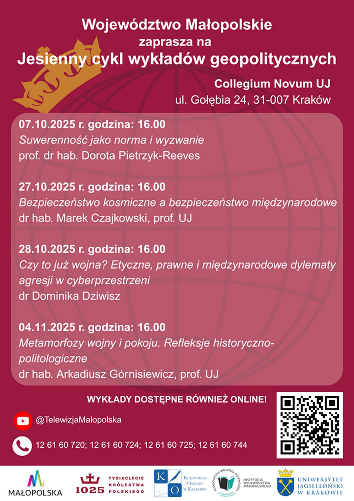 Jesienny cykl wykładów w Collegium Novum