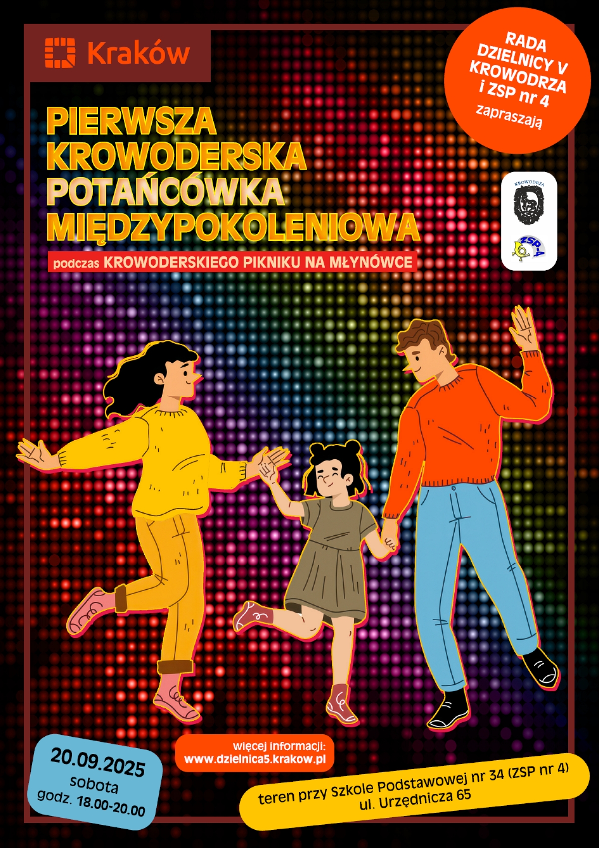 Krowoderski Piknik na Młynówce - plakat - Potańcówka