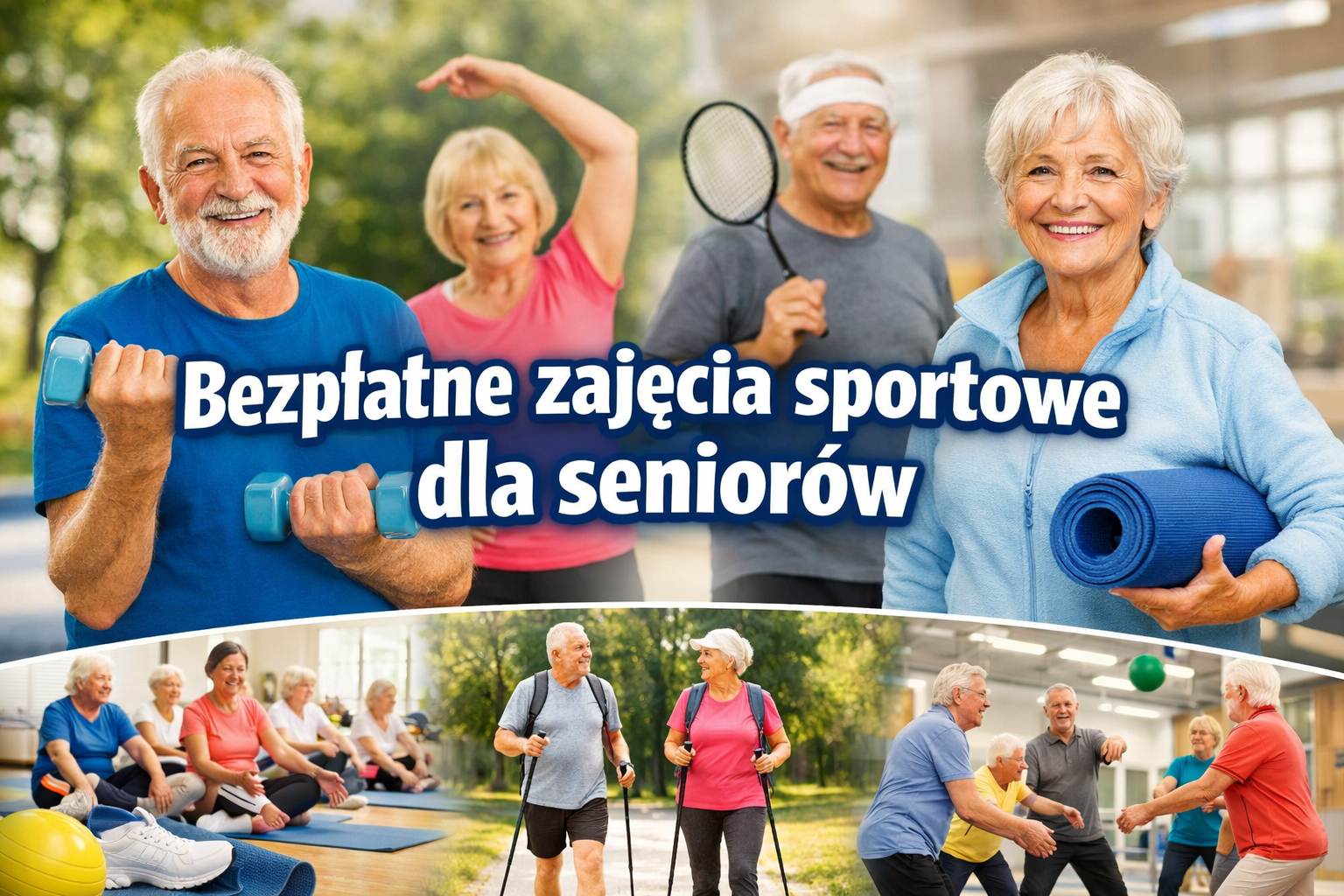 Baner: Bezpłatne zajęcia sportowe dla seniorów